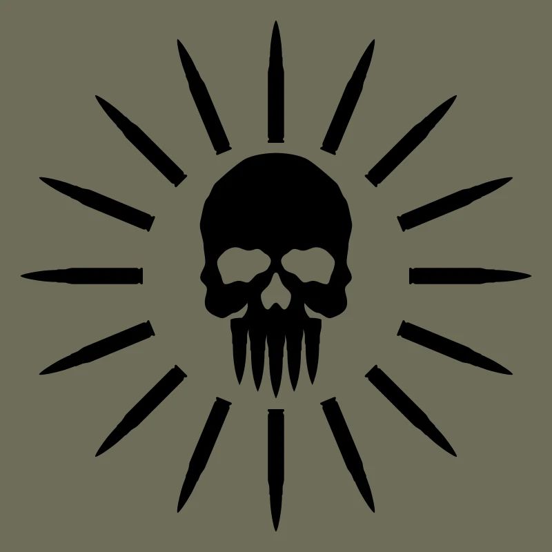 skull and bullets