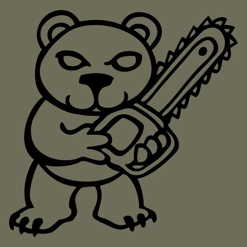 teddy bear pruner bear chainsaw fun naughty