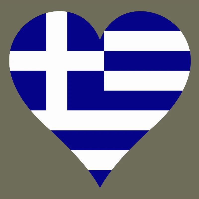 Drapeau grec comme coeur