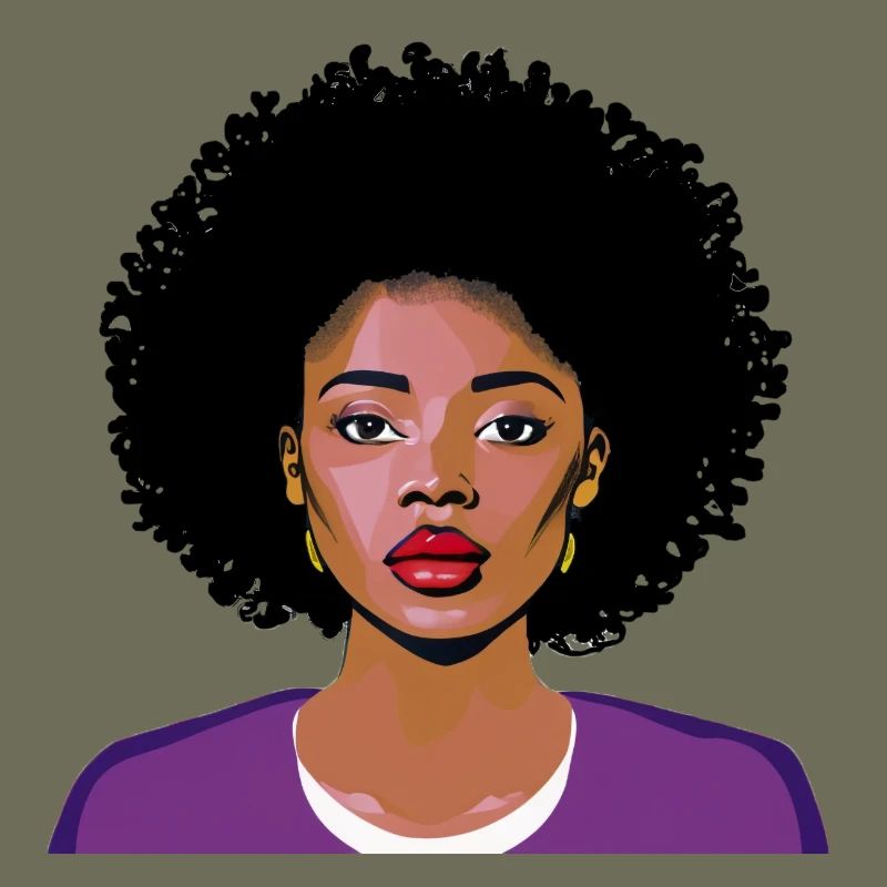 Frau mit Afro