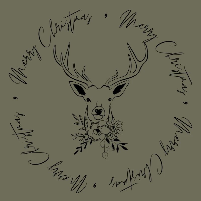 Merry Deer Circle - black
