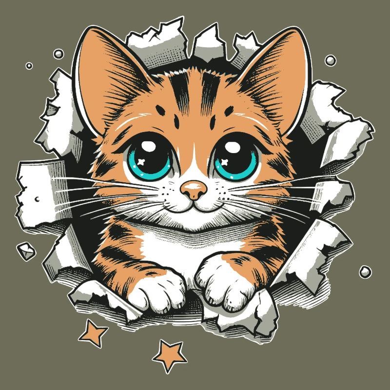 Chat mignon déchiré