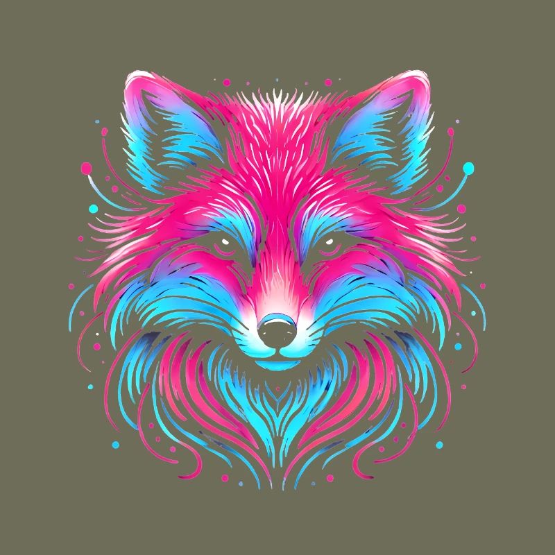 Neon Fox Glow Illustration Design