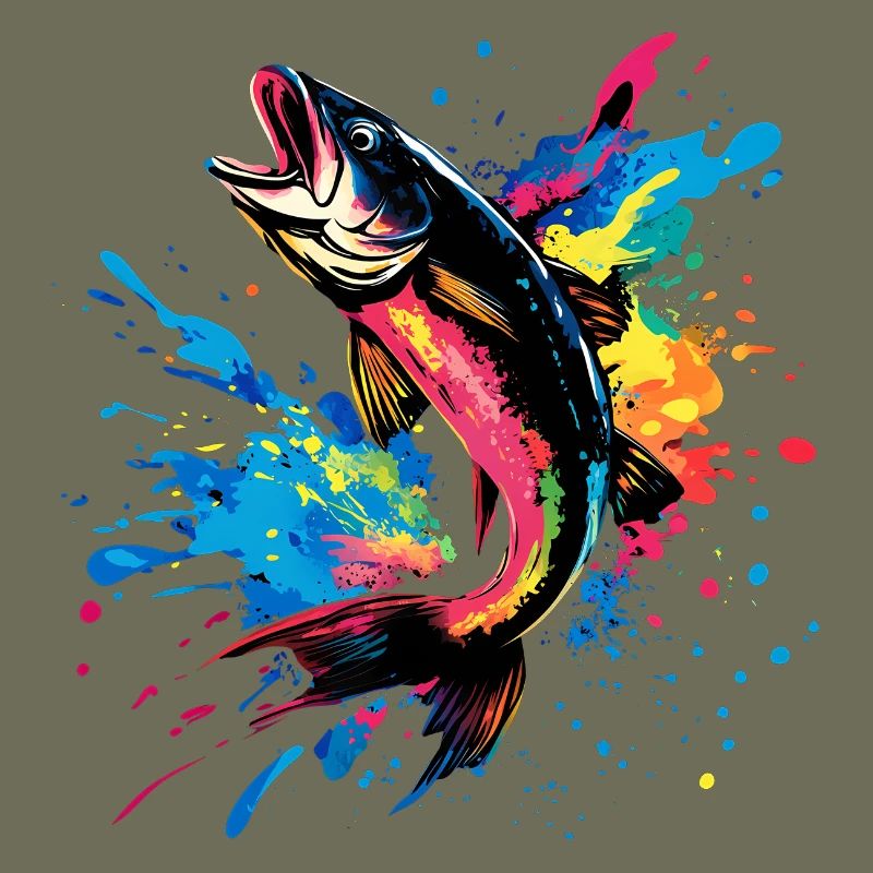 pêcheur pêcheur perche colorée poisson