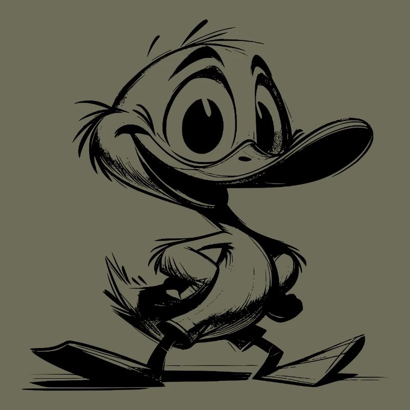 Bébé canard avec dessin de coup de bec géant
