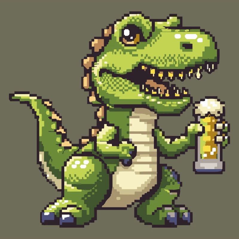 Dinosaur T-Rex Pixel Beer