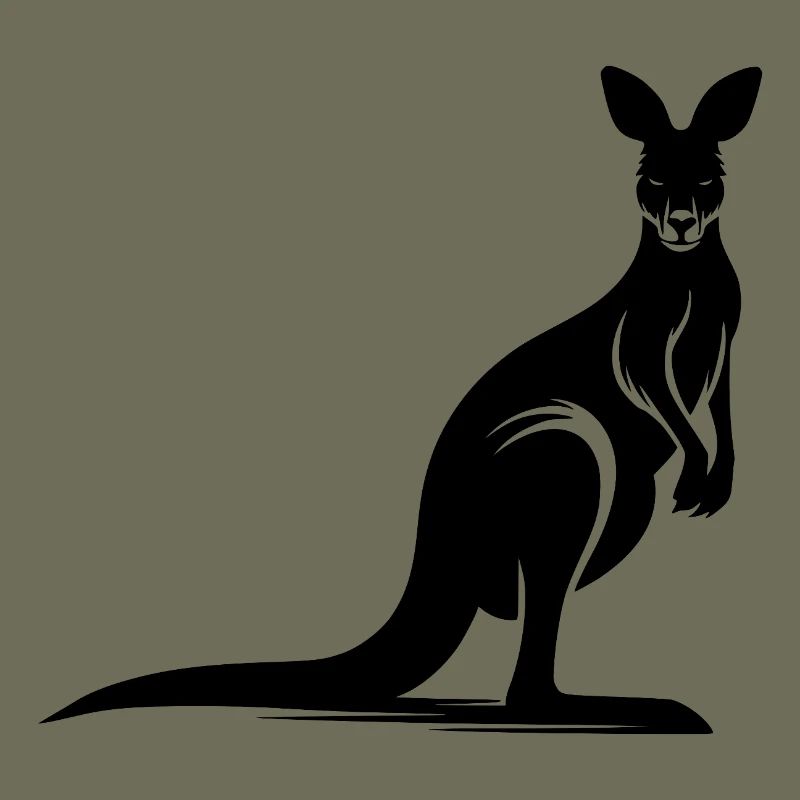 Silhouette eines anmutigen Kängurus