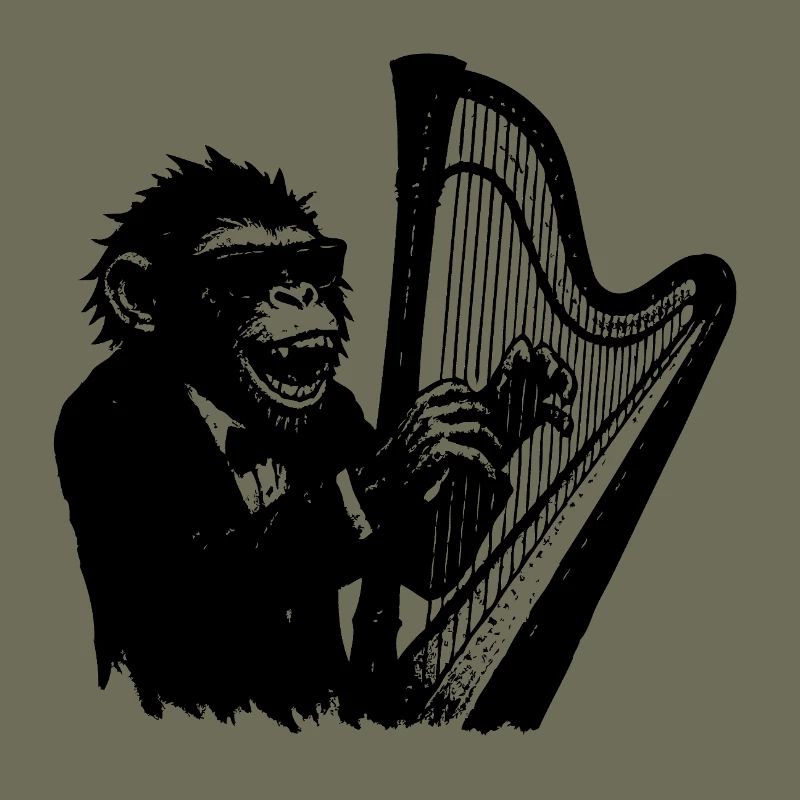 Monkey on the harp