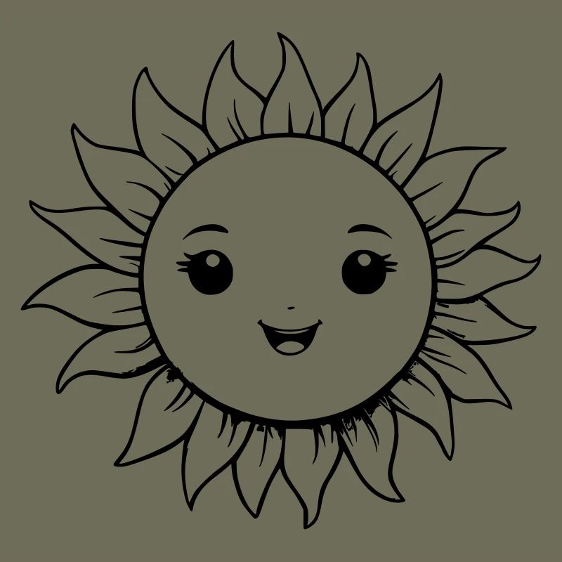 Strahlende Sonne als Vektorgrafik