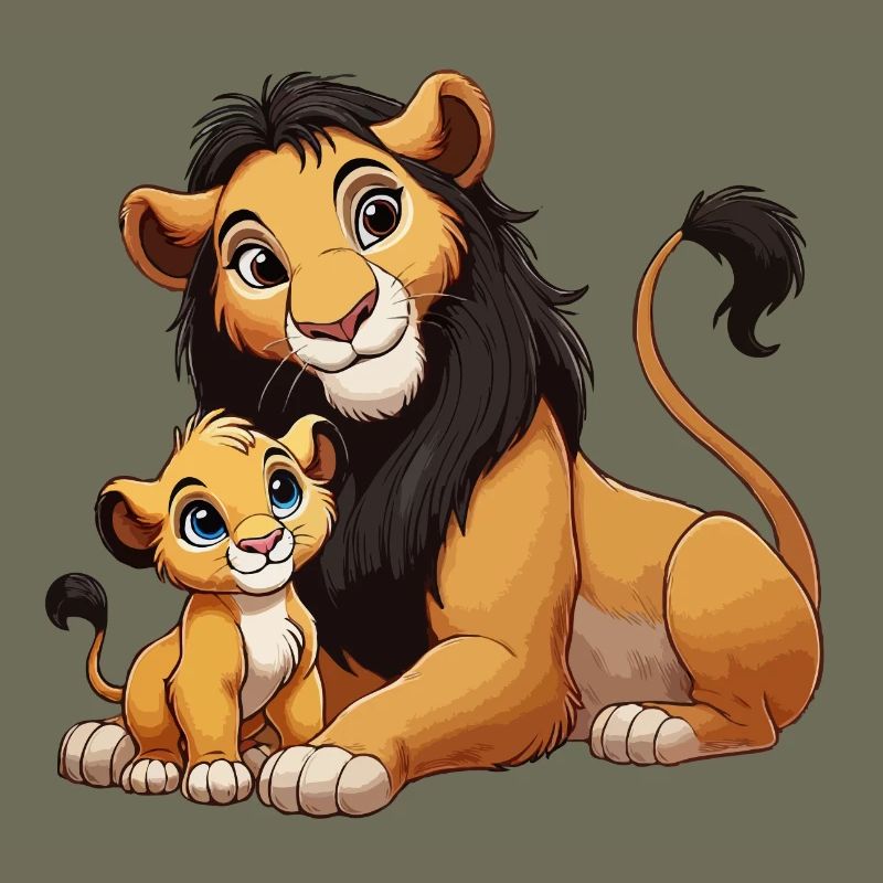 Löwe Vater mit Kind