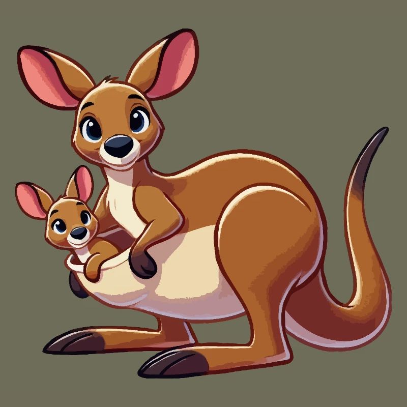 Känguru-Mutter mit Kind