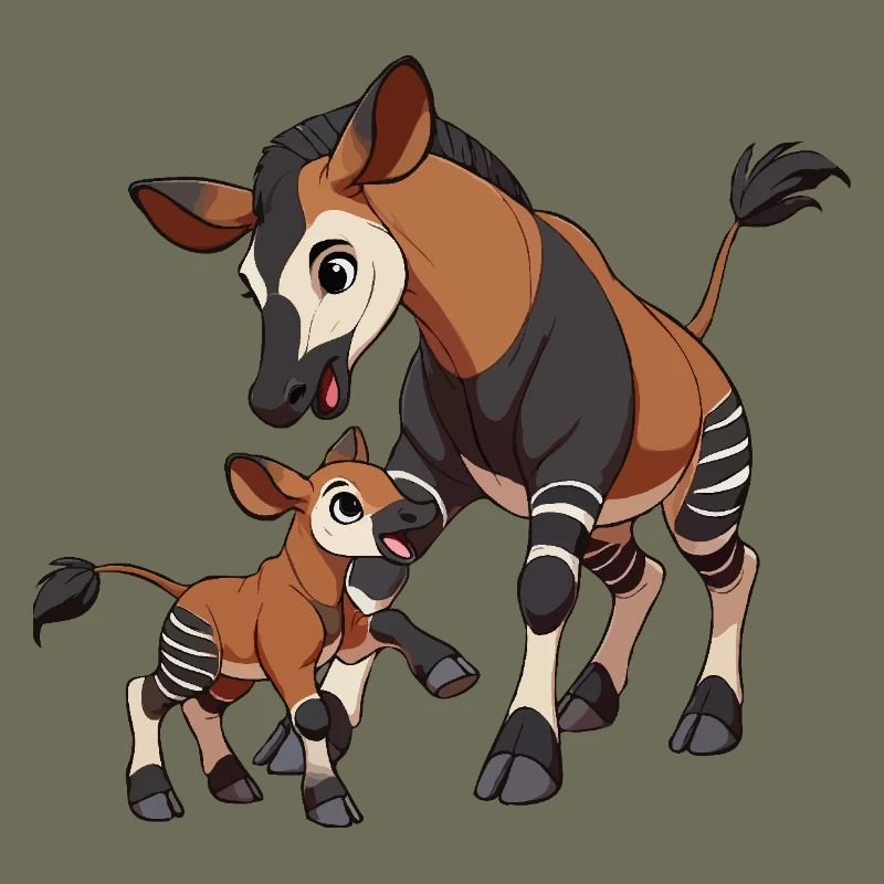 Okapi Mutter und Kind