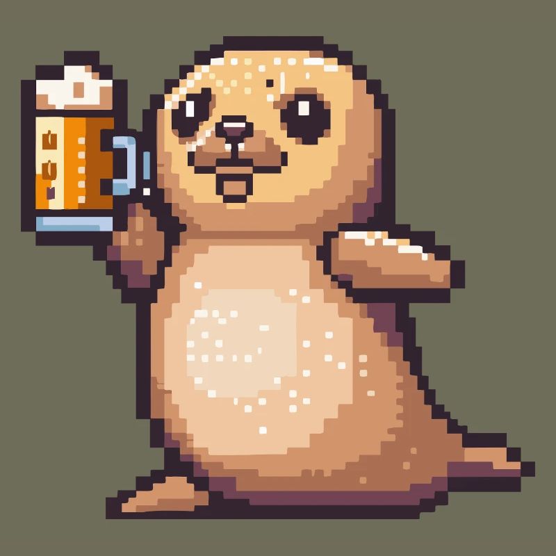 Robbe Tier Pixel Bier