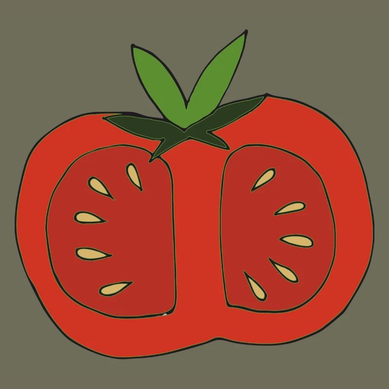 Tomate coupée en deux