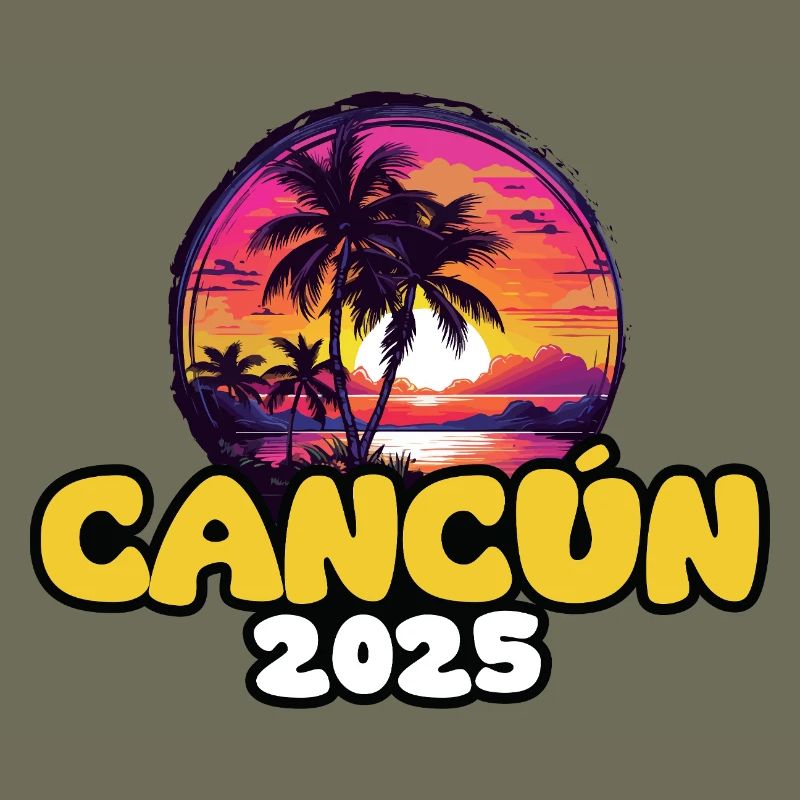 Cancun 2025 Palmen Bunt
