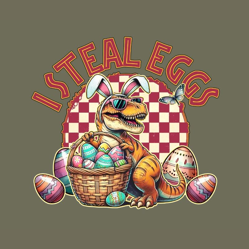 I Steal Eggs T Rex Easter