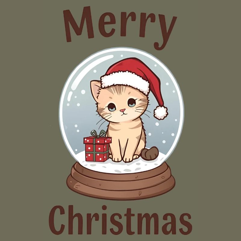 Boule à neige chat mignon – Joyeux Noël
