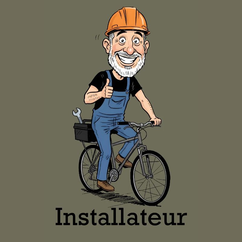 Ouvrier du bâtiment Héros à vélo