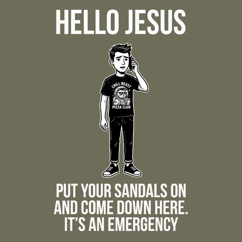 Hello Jesus - Funny Internet Meme - Dark