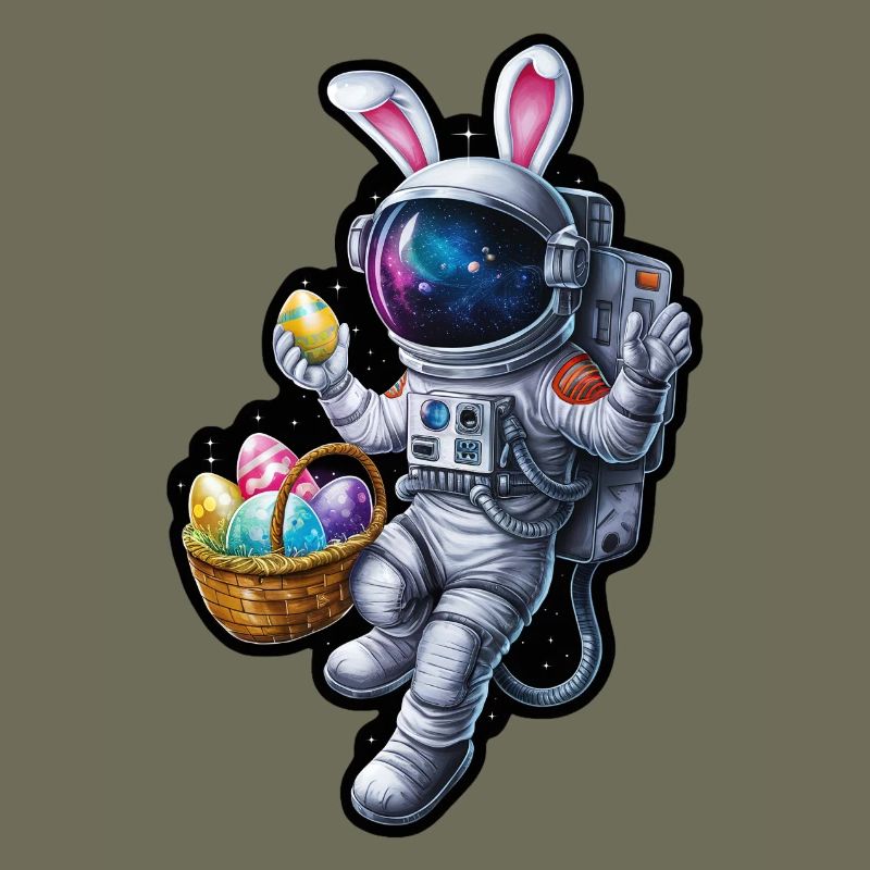 Aventure du lapin de Pâques et des œufs de Pâques dans l’espace