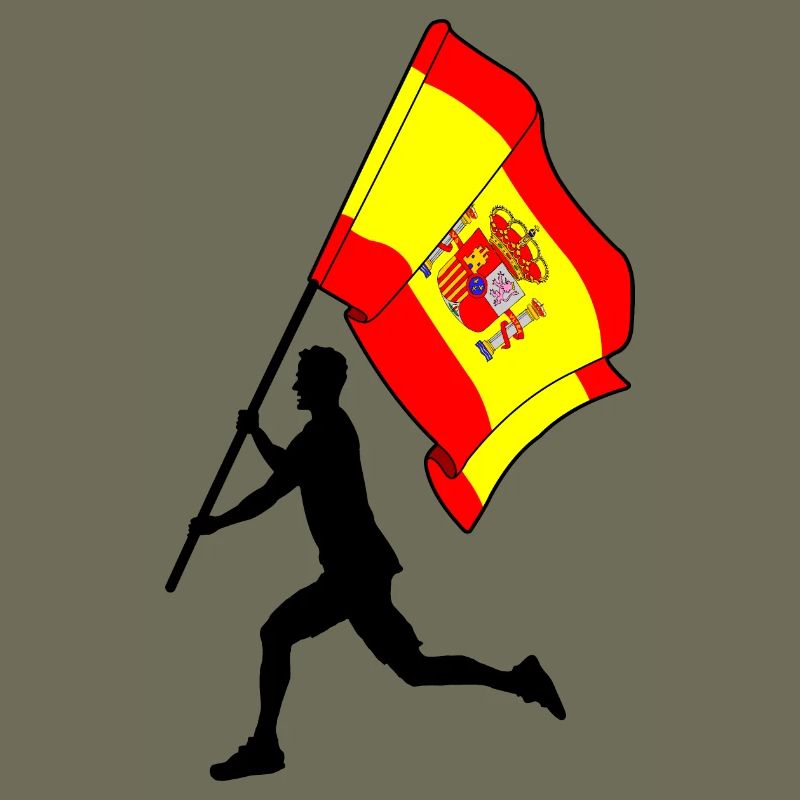 Flag Spain man running