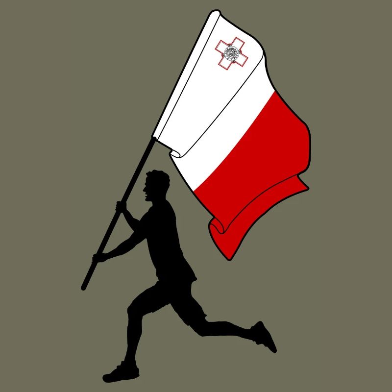 Flag Malta man running