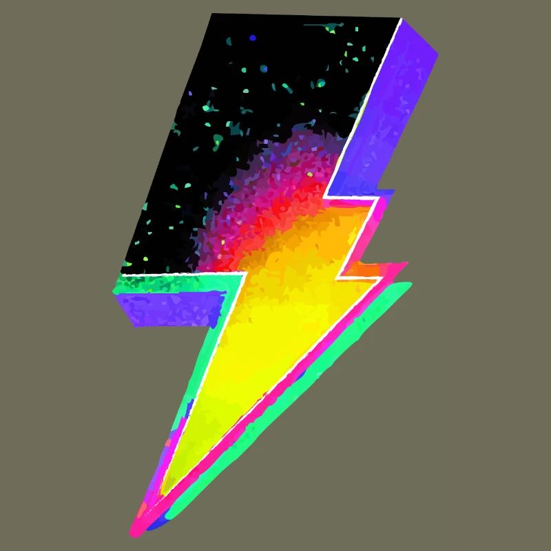 Neon Rainbow Lightning Emblem