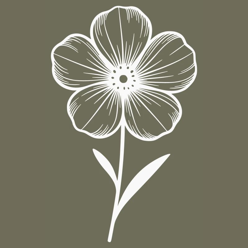 Fleur blanche graphique - variable de couleur