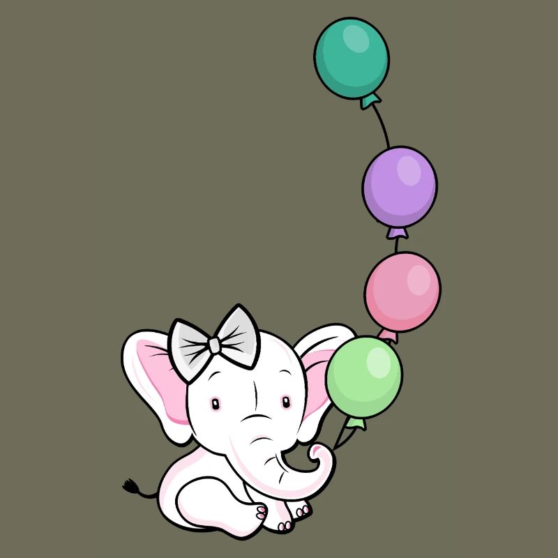 Balloon elephant with bow