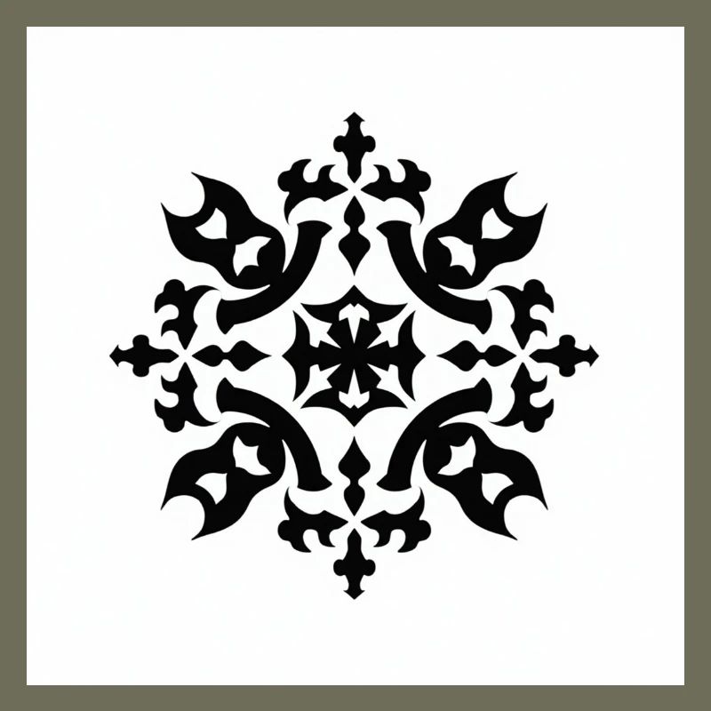 Intricate Black Snowflake Pattern