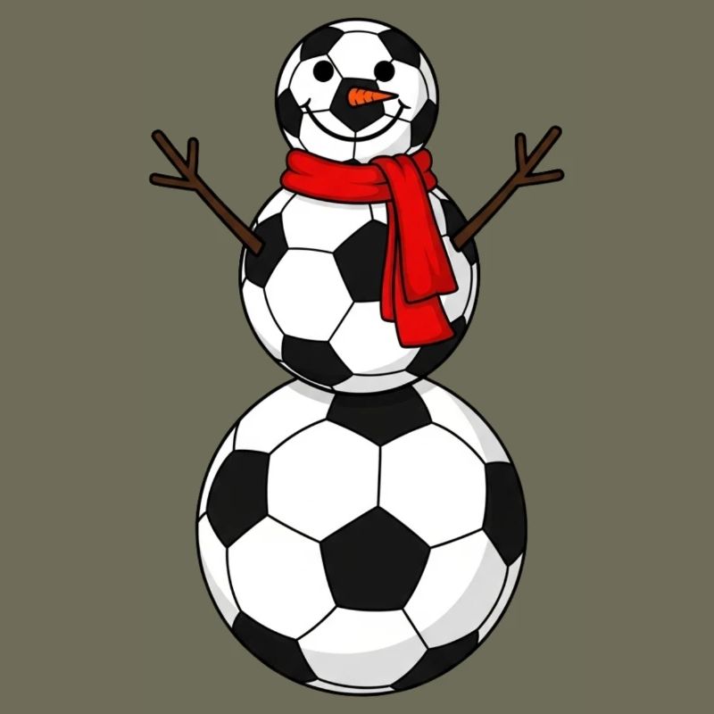 Soccer Cartoon Snowman