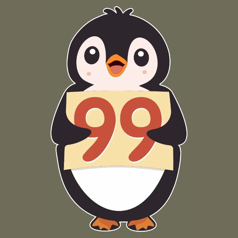 Penguin 99 Countdown-Schild