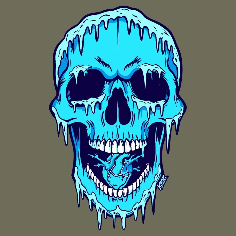 Schmelzender Blauschädel