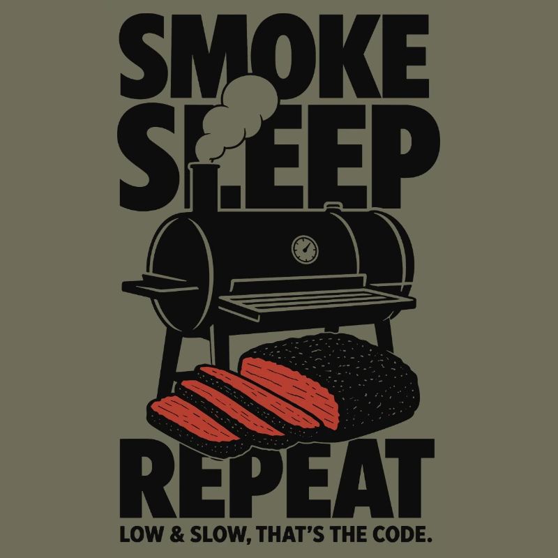 Smoke Sleep Repeat BBQ Design