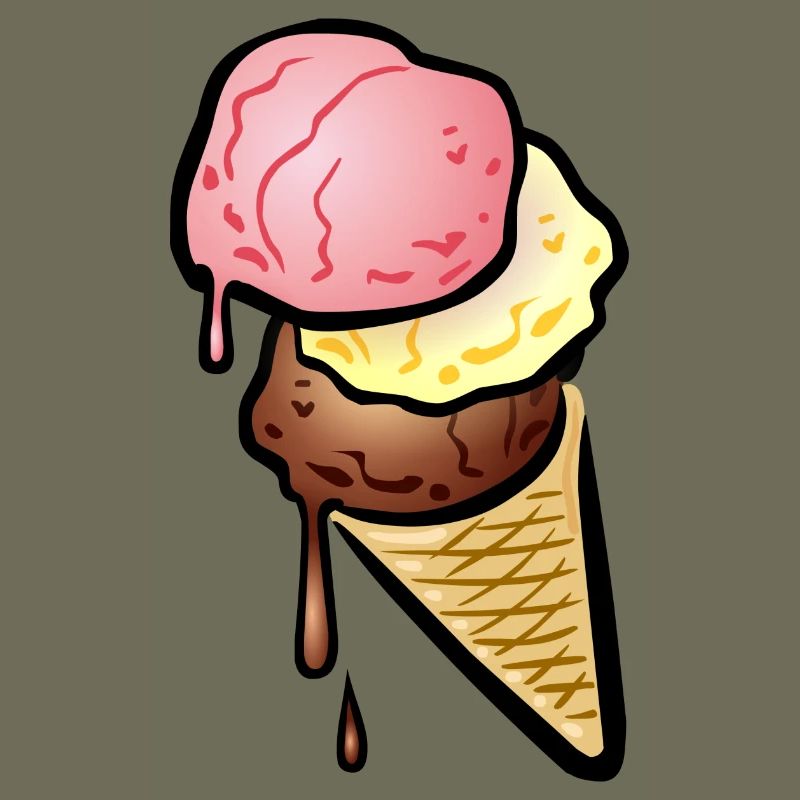 Eistüte mit drei Kugeln Eis