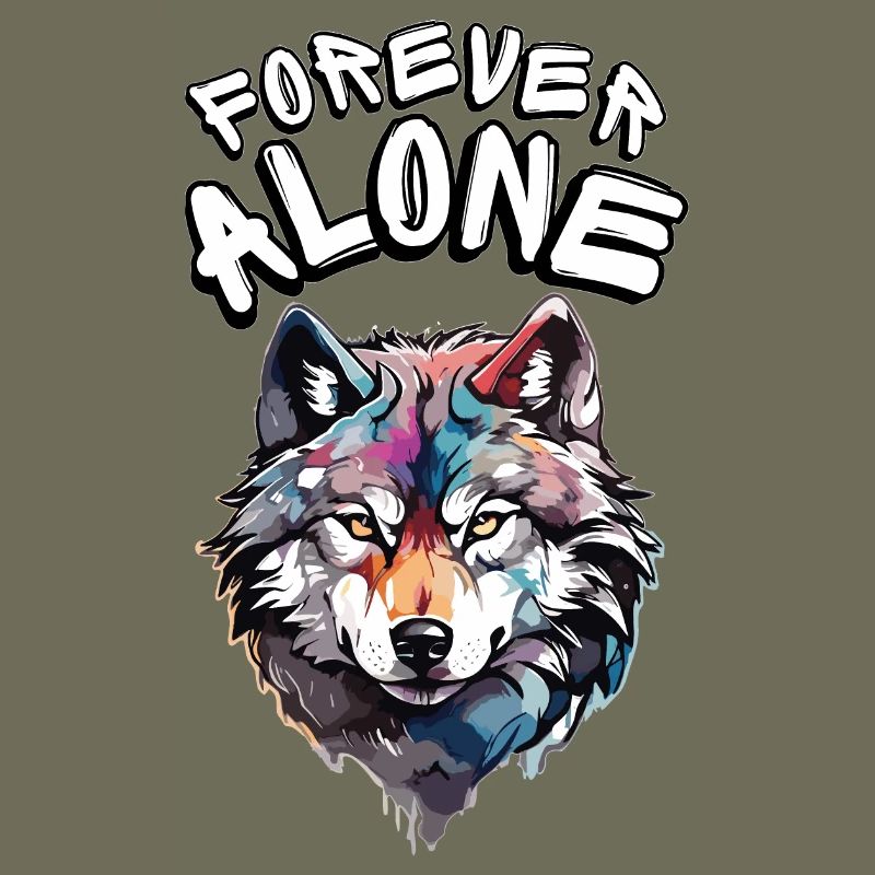 A colourful wolf portrait with a message