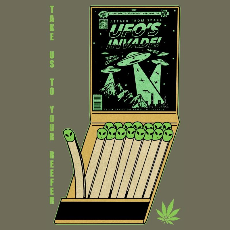 UFO Invasion Vintage Poster Design