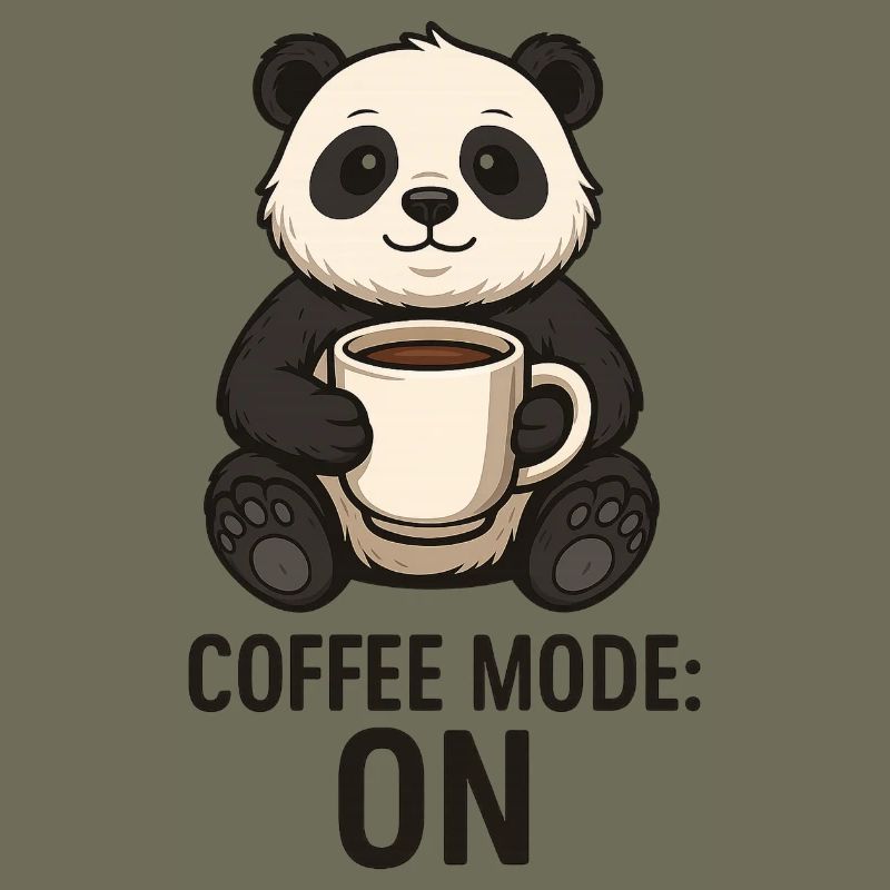Coffee Panda Mode On Animal Design