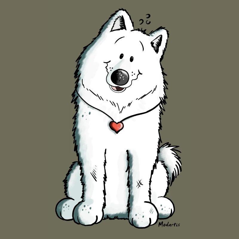 Samoyed with heart
