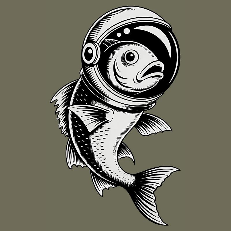 Fish in Space - Cool Astonomy Logo