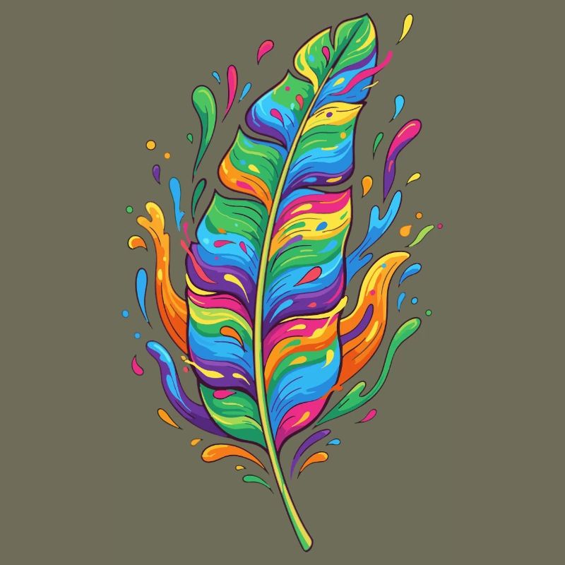 Regenbogenfeder Farbexplosion