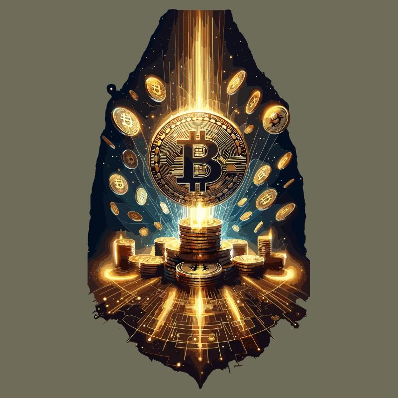 Bitcoin Explosion Digital Artwork