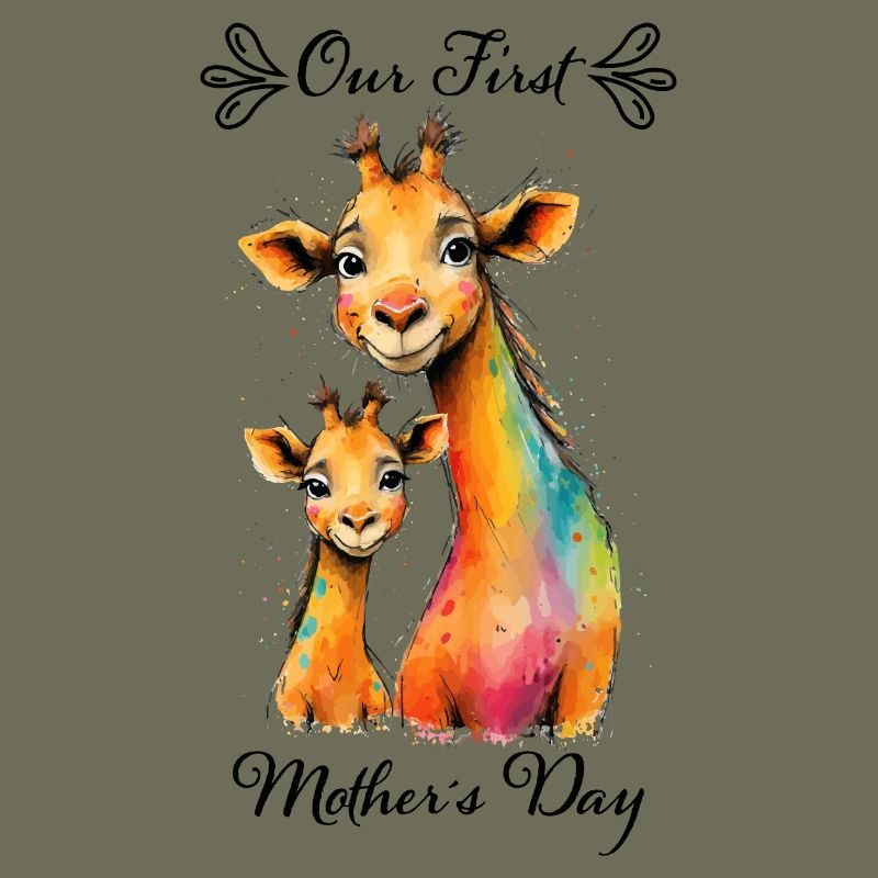 Erster Muttertag: Giraffen-Mama & Kind