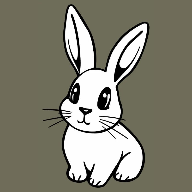 Cute White Easter Bunny