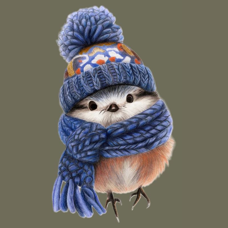 Winter Bird with Scarf