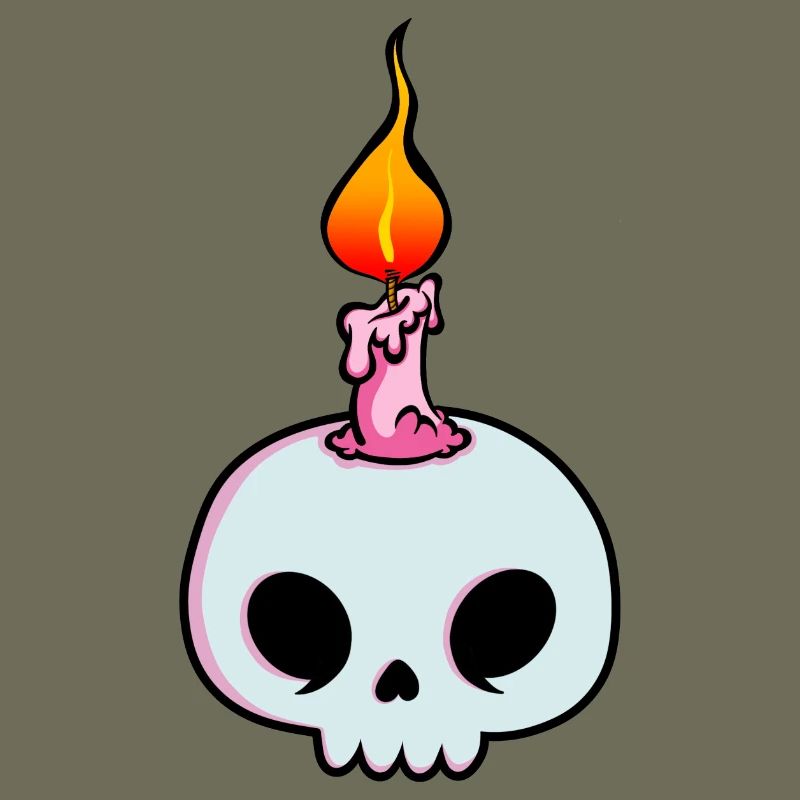 Kawaii Candle Skull