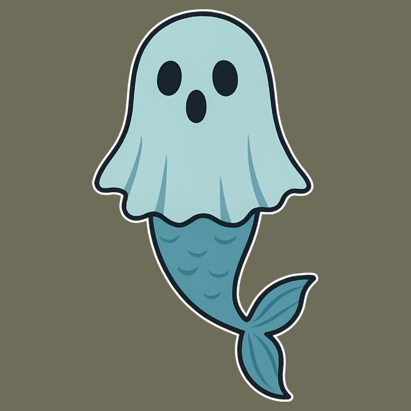 Ghost Mermaid Illustration