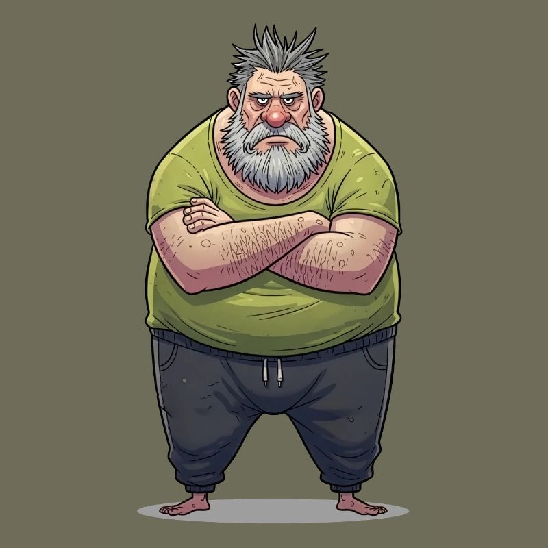 Dessin animé géant grognonneux