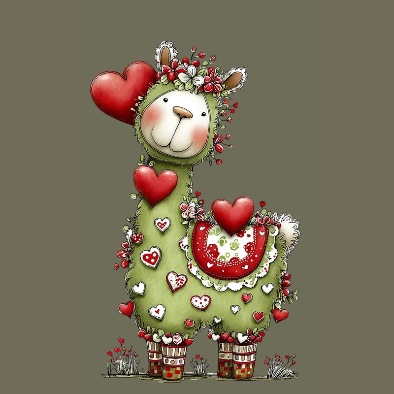 Lama mit Herzen