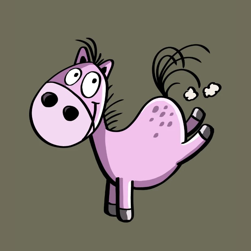 Witziges buckelndes Cartoon Pferd - Springpferd